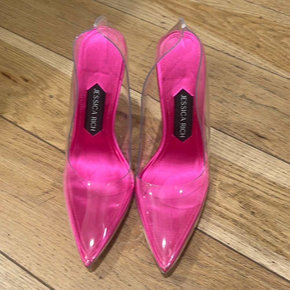 JESSICA RICH fancy stilettos pvc fuschia soles size 36 5.5